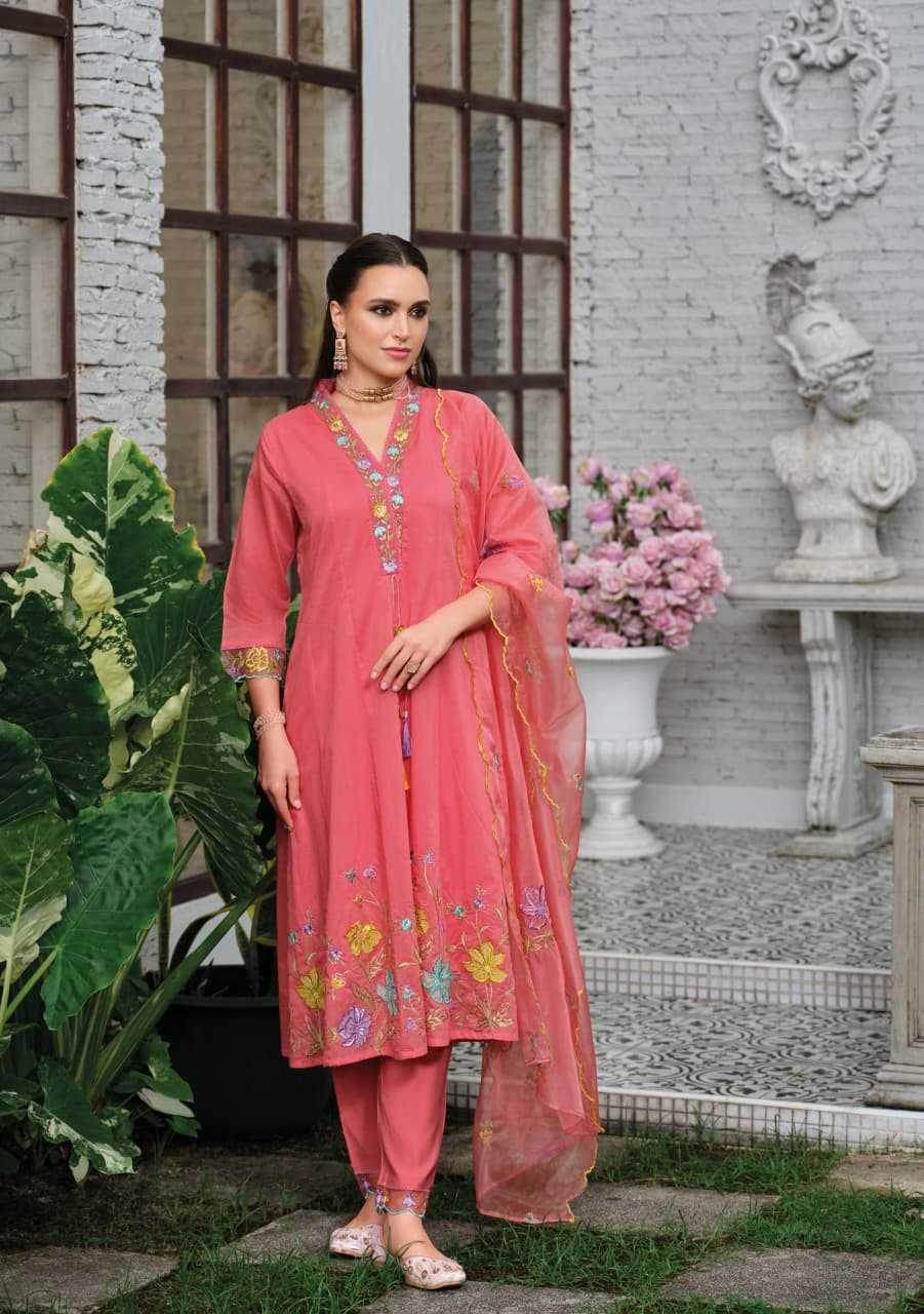 Chanderi Soft Handwork Suits - MYLUXURY LANE ENTERPRISE